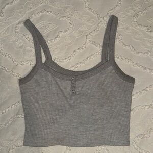 Gray Ribbed Tank Top (Pacsun)